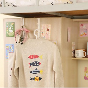하루라움 옷장 정리 모자 걸이, 2개, 화이트