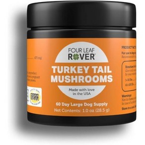 Tukey Tail Mushoom Extact - Citical Immune Suppot and Pebiotic fo Dogs - 60 Day Supply Depen, 1개