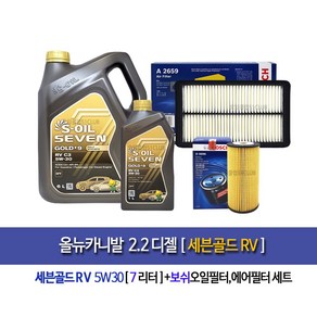 올뉴카니발 디젤 세븐골드RV 엔진오일세트265996, 7L