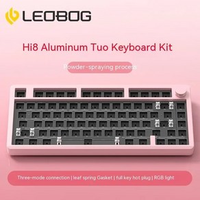 Leobog Hi8 기계식 키보드 3 가지 모드 핫 스왑 알루미늄 키트 다기능 노브 게이밍 8000mah PC 게이머 사무실