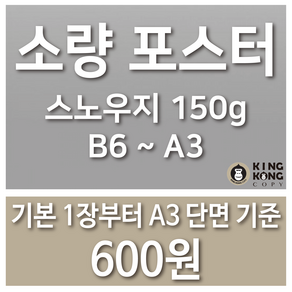 소량 포스터 인쇄 / 스노우지150g / A3 B4 A4 B5 A5 B6