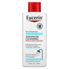 미국직구 Eucein 유세린 어드밴스드 클렌징 바디 앤 페이스 클렌저 500ml, 1개