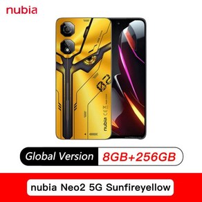 글로벌 버전 Nubia Neo 2 5G 휴대폰 50M 카메라 6000mAh 오래 지속되는 배터리 6.72 FHD + 홀 120Hz NF, 256GB, 01 8GB 256GB Yellow