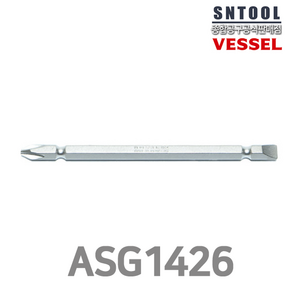 베셀/ASG1426/드라이버비트(길이65/110/150/220/300mm)/양용(십자+일자)/지름6.35mm/PH2/육각/기리/VESSEL, 02. ASG1426110(길이110mm), 1개