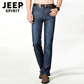 JEEP SPIRIT 지프 스피릿 남성 청바지 여름 가을 스트레치 통기성 스트레이트 바지 남자 팬츠 플러스 사이즈 여름바지 비즈니스 캐주얼 여름팬츠 얇은 청바지 8003