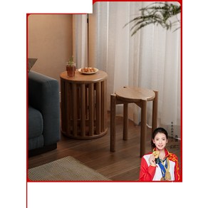 등받이없는의자 스툴 화장대 촬영소품 카페 가정용 나무, 나무색, 1개