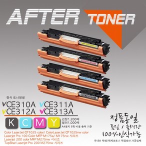 M175a토너 100 Colo MFP M175a 재생토너, 1개, 빨강 1000매