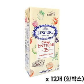 1816. 휘핑크림(레스큐어35%)(1Lx12개)한박스 프랑스생크림 동물성생크림 [하절기 아이스박스 무료]