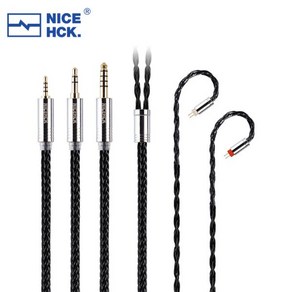 NiceHCK 블랙잉크 은도금 OCC 하이파이 이어폰 업그레이드 케이블 Aia EA500 PR2 TA4 용 5N + 3.5mm 4.4mm, 10 2.5mm With MMCX, 05 2.5mm With MMCX