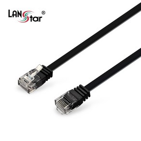 [LANSta] CAT.6 UTP 랜케이블 플랫형 LS-F6-UTPD-10M [다이렉트/연선] [블랙/10m], 1개