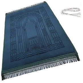 Prayer Rug Muslim Mat Islamic - Thick Large Green 기도 깔개 이슬람 매트 이슬람 - 모두를위한 두꺼운 대형 녹색 패딩 Sajadah 이슬람