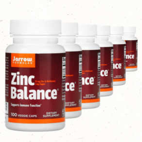 멀티팩 자로우 아연 징크 발란스 Zinc Balance 15mg 구리 비건 Mineal veggie capsules, 100정, 6개