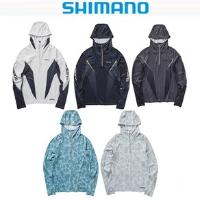 시마노 SHIMANO 2024 / IN-053U 긴팔 자외선차단 후드 아이스 쿨 낚시복, 시마노/후드긴팔/053U/화이트