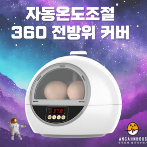 우주로켓 360커버 병아리 부화기 케이지 자동전란 키우기 육추기 계란 달걀 온도제어 급수, 1개, 화이트 6구