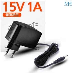 명호전자 15V 아답터 1A 2A 2.4A 4A 5A 8A DC 어댑터, MH1501_15V 1A 벽걸이형, 1개