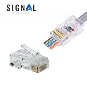 시그널네트웍스 RJ-45 관통형 100개입 UTP 이지 플러그 커넥터, 1개, RJ45 관통형 100개