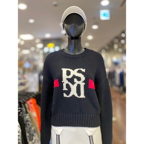 5F [신사] 파사디 골프 여성 크롭 하찌 라운드넥 KP 스웨터 블랙 P23FKP318M