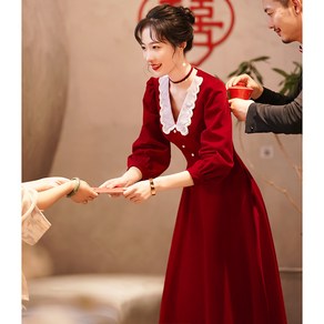 CuteQueen 귀여운여왕 개화기 의상 의복 졸업사진 복고풍 경성 복고 졸사 컨셉 촬영 RW00991 레드 2부 원피스