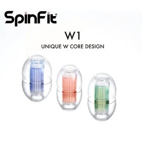 SpinFit-W1 실리콘 이어팁 특허 용 이중 W 자형 튜브 코어 5-6mm 이어폰 노즐 직경, 5.W1-MS 1pai, 1개