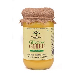 인도정품 Vanalaya 유기농 A2 Desi Gi Cow Ghee 기버터는 전통 빌로나 방식으로 제조 400ml, 1개