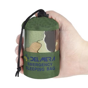 Delmea 비상 침낭 경량 서바이벌 침낭 방수 보온 비상 담요 야외 모험 캠핑 하이킹 오렌지 그린용 Bivy Sack 생존 장비 (카모플라주), 카모플라주