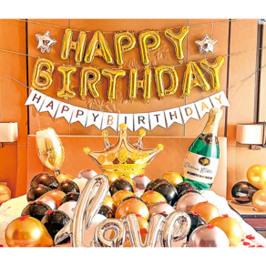아이러브아이 최고급 생일파티 풍선 홈파티 용품 세트(손펌프 등 포함), 1개