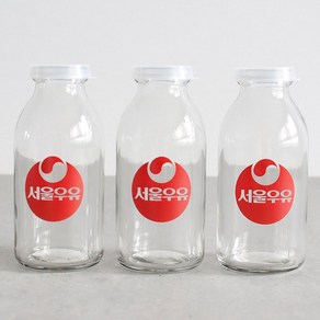 서울우유 레트로 유리병 (330ml) 3Pset - 옵션선택 3P (우유병 요거트병 밀크티병 홈카페유리병), 330ml, 3개