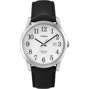 Timex 남성용 이지 리더 손목시계 블랙 20 38mm 레더 스트랩 TW2V266009J