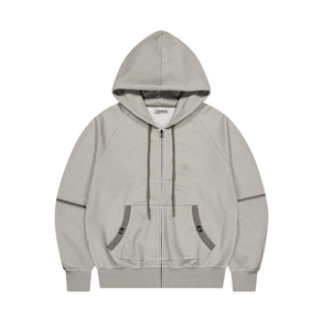 테온셀 COYSEIO STRING POCKET HOOD ZIP-UP SAND