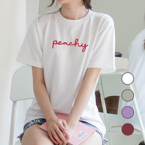 험블스튜디오 Peachy 레터링티 라운드넥 루즈핏 여성여름반팔티셔츠