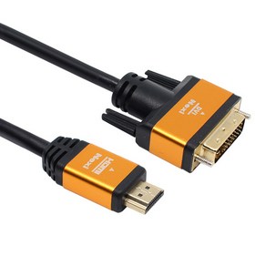 리버네트워크 NEXI(넥시) NX-HD20DVI-018 골드 메탈 HDMI to DVI 케이블 (v2.0 1.8m 듀얼)