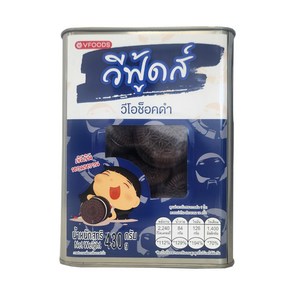 태국 VFOODS 블랙 초콜릿향 쿠키 430g 과자 간식 스낵 / Black Cookies with White Ceam, 1개