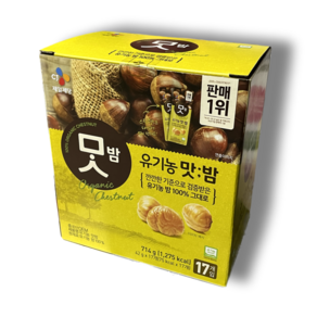 CJ 유기농 맛밤 714g 씨제이 간식 견과류 코스트코 군밤, 42g, 17개