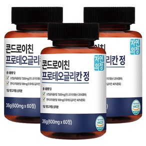 자연의정 콘드로이친 소연골 프로테오글리칸 글루코사민 정 600mg 60정, 3개