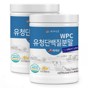 WPC 유청단백질 분말 500g 통 미국산100% HACCP 인증제품, 2개