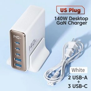 Toocki 데스크탑 고속 충전 USB C 타입 충전기 아이폰 샤오미 스마트폰 노트북용 LED 디스플레이 충전기, 05 US White, 05 US White