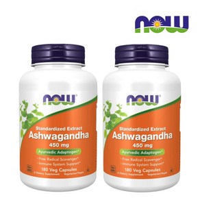 나우푸드 아슈와간다 450mg Ashwagandha 180캡슐 2개, 180정