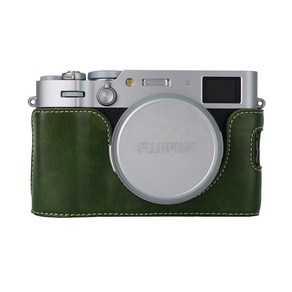 지성 피부 카메라 가방 PU 가죽 하프 바디 케이스 Fujifilm X100VI Fuji x100vi 배터리 개방 하단 커버, 04 X100VI Geen, 1개