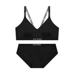 게스 GUESS UNDERWEAR 쿨링 스퀘어폼 브라렛 팬티 세트 - 블랙