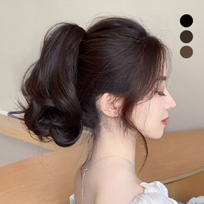 G-Stuff 포니테일 붙임머리 집게형 가발, 1개, 다크브라운