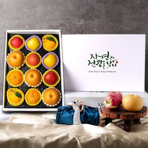 [모두의과일] 사과배 혼합선물세트 사과6과+배6과/제수용/선물용, 배3사과3한라봉2레드향2골드2 4kg (실속), 1박스