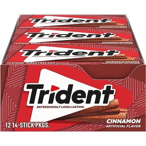 Tident 트리덴트 계피 무설탕 껌 15팩, 26.6g, 15개