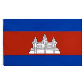 캄보디아국기 캄보디아 세계국기 동남아시아 다문화 Cambodia flag 150x90cm, 1개, 색상