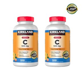 커클랜드 츄어블 비타민C 500mg Kikland Signatue Chewable Vitamin C 500 mg. 500 Tablets, 500정, 2개