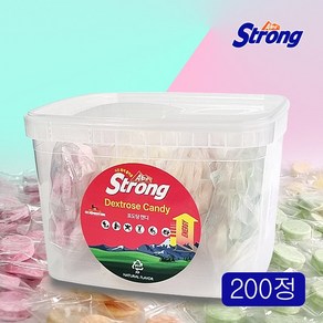 알프스스트롱 포도당 캔디 dextose 개별포장 사탕 200정 독일 명가 에너지 4가지맛 사탕 무설탕 스포츠 포도당 저혈당 피로회복, 1개, 150g