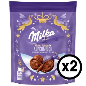 Milka 밀카 파인 알파인 우유필링 밀크 크리스마스 초콜렛 2 × 90g