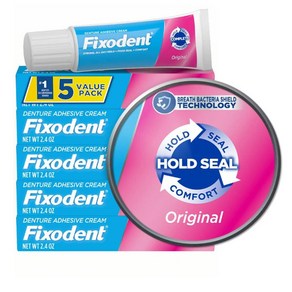 픽소덴트 Fixodent 컴플리트 오리지널 틀니 접착 크림 68gX5팩, 5개, 1개입