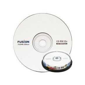 퓨전 12배속 700MB CD-RW 케이크박스 포장 공CD 10p, 1개