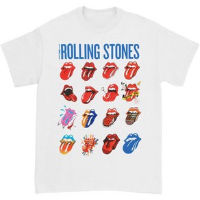 ROCKPANDA Rolling Stones Evolution Blue And Lonesome White 반팔티