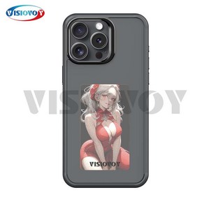 Visiovoy E ink Sceen 4 Colo Fo Iphone 13 14 15 Po Max Phone Case NFC DIY Back Cove Battey Fee